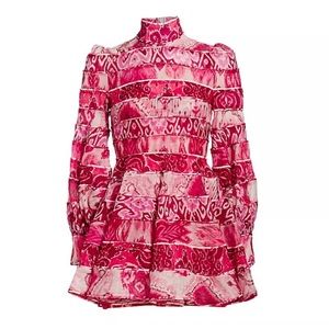 Zimmermann Pink Red Wavelength Spliced Print Mini